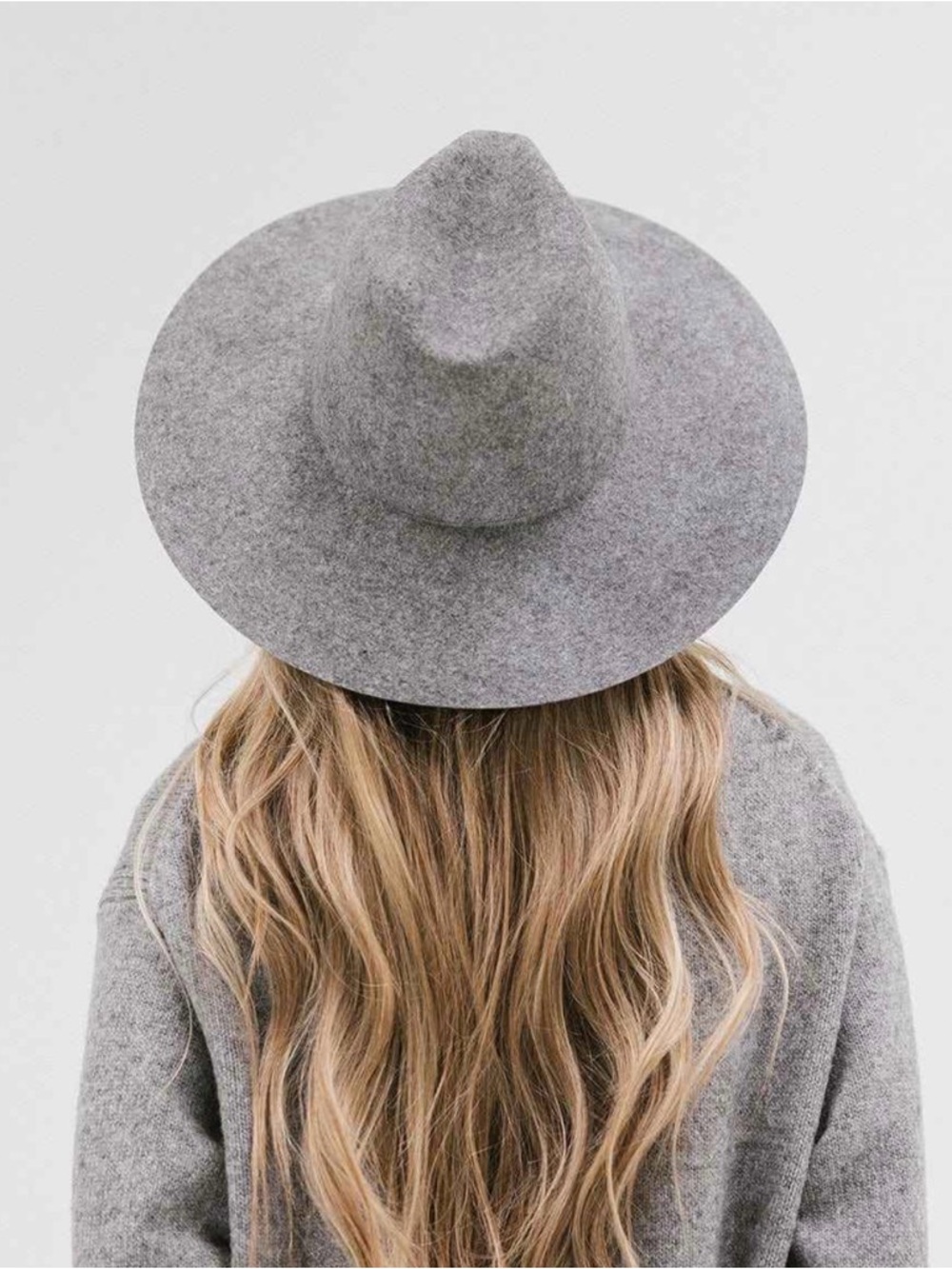 Gigi Pip Grey Scottie Wide Brim Fedora Hat 100% Australian Wool S/M 57 - Picture 3 of 11